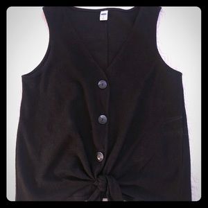 Black tie front tank